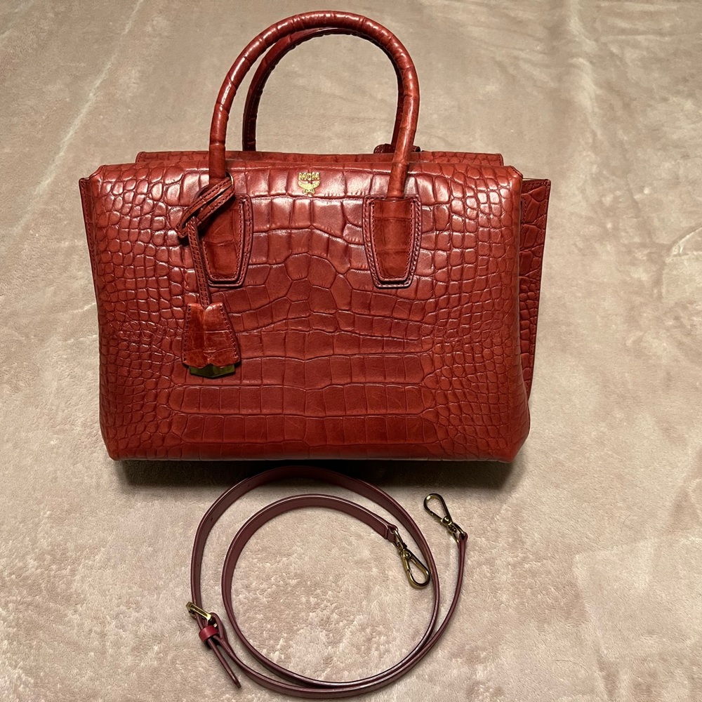 MCM
Milla Embossed Crocodile Handle Bag